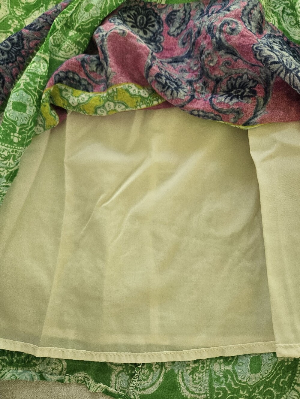 J.NNA Multi-Pattern Tunic Dress with Sheer Sleeves & Pockets | M - Picture 7 of 8